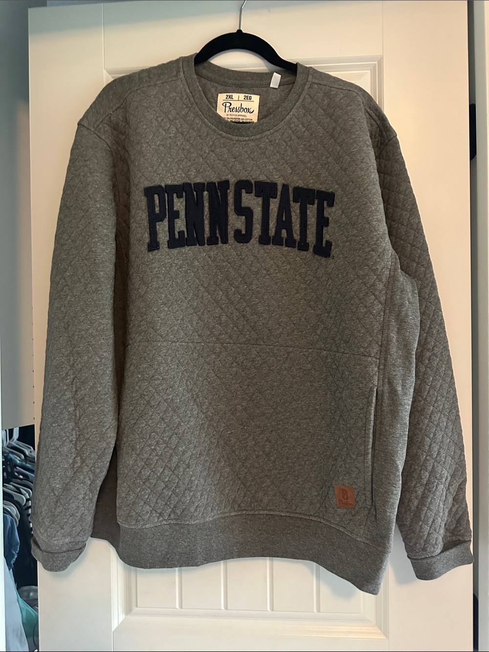 Penn State Quilted Crewneck Sweatshirt - Gray